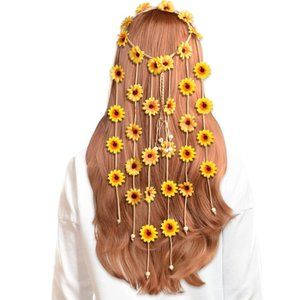 Flower Hippie Headband Floral Crown Summer Sunflower
